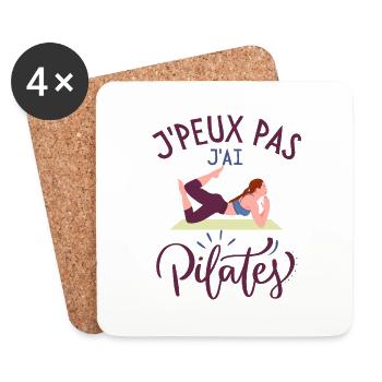 Femme fait du pilates et yoga - Dessous de verre (lot de 4) - blanc - Devant