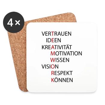 Teamwork - Untersetzer (4er-Set) - Weiß - Vorne