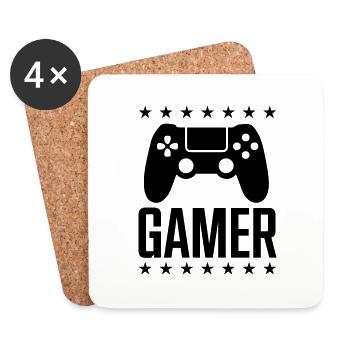 Gamer Game Controller - Coasters (set of 4) - white - Front