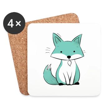 Zozo the Little Fox - Coasters (set of 4) - white - Front