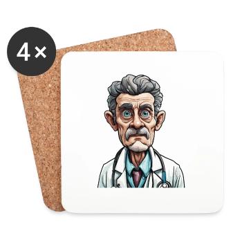 Doctor / medical professional / doctor / profession / specialist - Coasters (set of 4) - white - Front