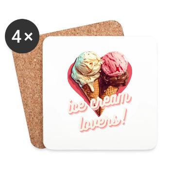 ice cream lovers! - Untersetzer (4er-Set) - Weiß - Vorne