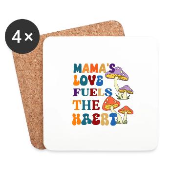 Mama's love fuels the heart. - Dessous de verre (lot de 4) - blanc - Devant