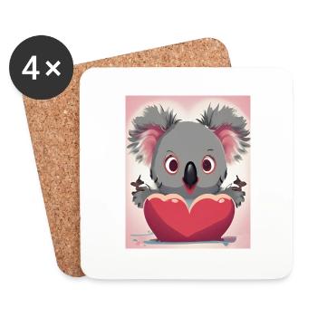 Baby-Koala - Untersetzer (4er-Set) - Weiß - Vorne