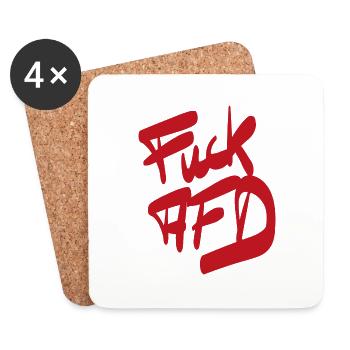 FCK AFD rouge - Dessous de verre (lot de 4) - blanc - Devant