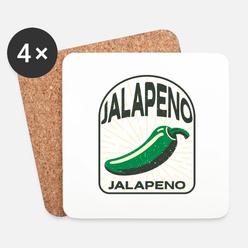 Jalapeno! JalePeno! - Untersetzer (4er-Set) - Weiß