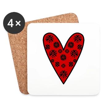 VALENTINE'S DAY. Bachelorette party. I LOVE YOU. I LOVE YOU. LOVE - Coasters (set of 4) - white - Front