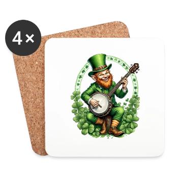 Leprechaun Banjo Player I Irish Music I St. - Untersetzer (4er-Set) - Weiß - Vorne