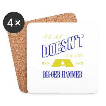 drôle citation humour blagues construction charpentier - Dessous de verre (lot de 4) - blanc - Devant