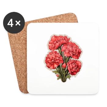 Carnations Carnation - Coasters (set of 4) - white - Front