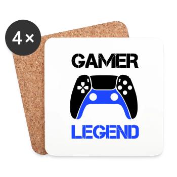 Gamer Legend - Coasters (set of 4) - white - Front