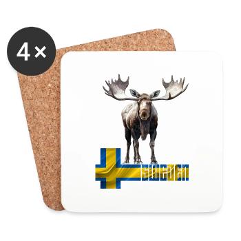 Sweden Sweden moose best animal antlers deer deer - Coasters (set of 4) - white - Front