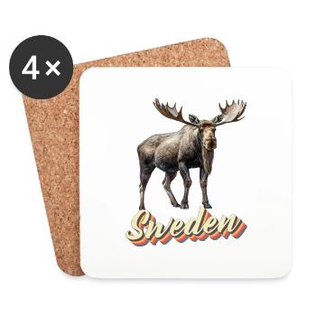 Sweden Sweden moose best animal antlers deer deer - Coasters (set of 4) - white - Front
