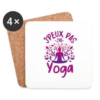 Yoga meditation - Dessous de verre (lot de 4) - blanc - Devant