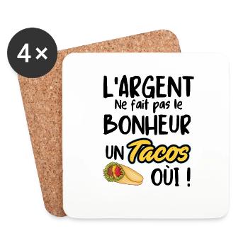 Le Tacos fait le bonheur - Dessous de verre (lot de 4) - blanc - Devant
