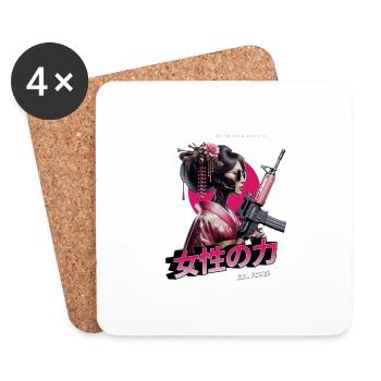 Geisha Cyber Chic - Dessous de verre (lot de 4) - blanc - Devant