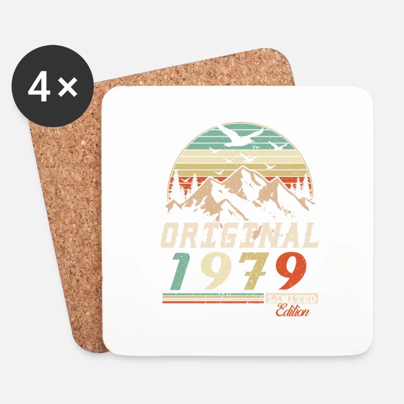 1979 Vintage Retro Geburtstag Vintage Geschenk - Untersetzer (4er-Set) - Weiß