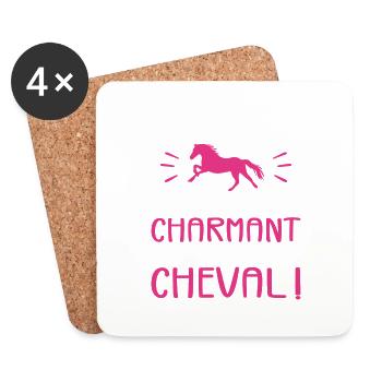 I don't care about Prince Charming, I want a horse - Coasters (set of 4) - white - Front