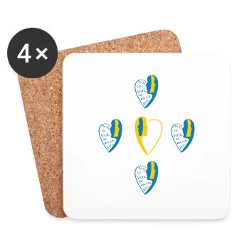 La croix de l'amour. - Dessous de verre (lot de 4) - blanc - Devant