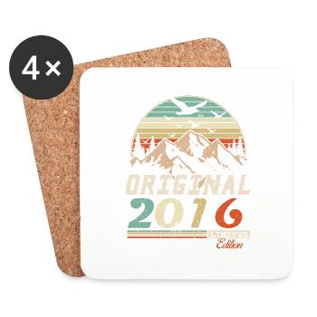 2016 Vintage Retro Birthday Vintage Gift - Coasters (set of 4) - white - Front