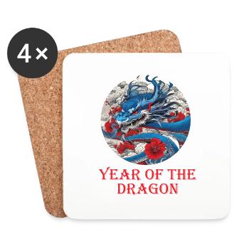 year of the dragon,drachen,drache,jahr des drachen - Untersetzer (4er-Set) - Weiß - Vorne
