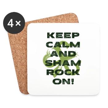 Keep calm and shamrock on (2) - Coasters (set of 4) - white - Front