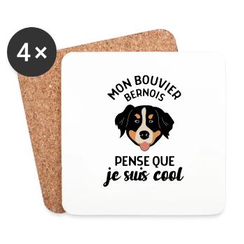 Mon Chien doux bouvier bernois pense que je suis - Dessous de verre (lot de 4) - blanc - Devant