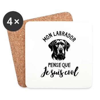 Labrador sport canin - Dessous de verre (lot de 4) - blanc - Devant