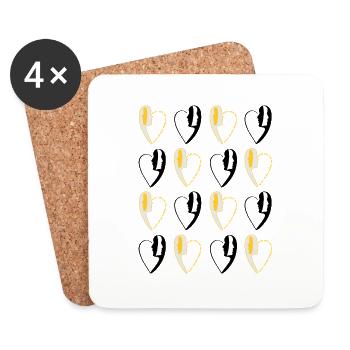 Imprimé numéro10. - Dessous de verre (lot de 4) - blanc - Devant