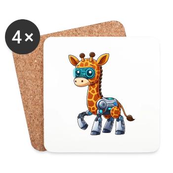 Coole Roboter Giraffe ist ein Cyborg - Untersetzer (4er-Set) - Weiß - Vorne