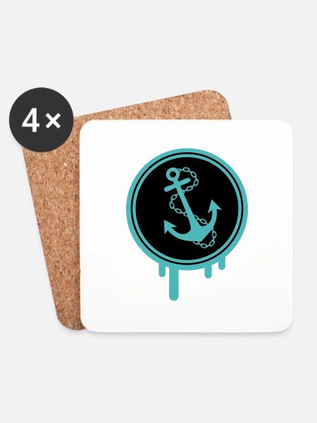 anker icon klecks - Untersetzer (4er-Set) - Weiß