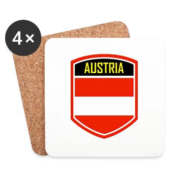 Österreich Europa Alpen Wahrzeichen Wien - Untersetzer (4er-Set) - Weiß - Vorne