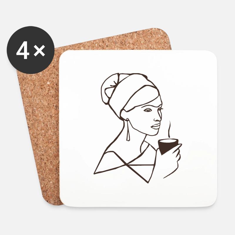 Kaffee-Love - Untersetzer (4er-Set) - Weiß