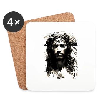 jesus bibel christliche religion christliches kreuz christlich - Untersetzer (4er-Set) - Weiß - Vorne