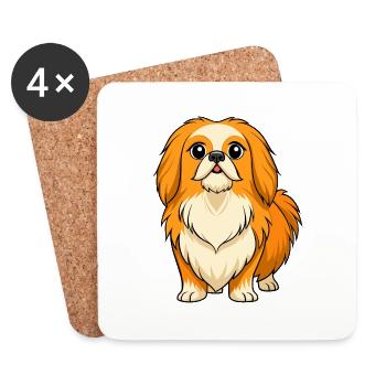 Dignified Pekingese Digital Art - Coasters (set of 4) - white - Front