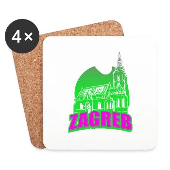 Zagreb Kroatien hrvatska hrv hrv travel tourist croat - Untersetzer (4er-Set) - Weiß - Vorne