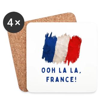 Ooh La La, Frankreich! - Untersetzer (4er-Set) - Weiß - Vorne