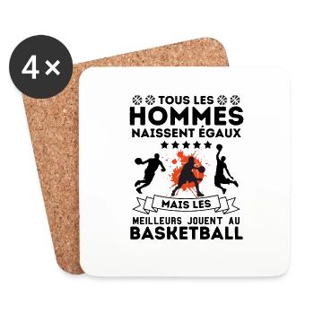 joueur de Basketball 1 - Dessous de verre (lot de 4) - blanc - Devant