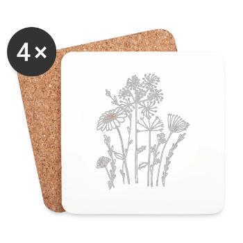 trockenblumen - Untersetzer (4er-Set) - Weiß - Vorne