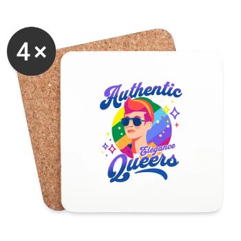 Amour inclusif Divers Amoureux inconditionnels Queer - Dessous de verre (lot de 4) - blanc - Devant