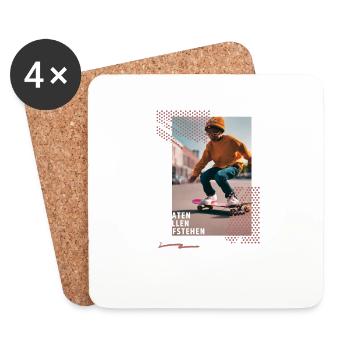 Skateboard Cool Design Skater Geschenkidee für - Untersetzer (4er-Set) - Weiß - Vorne