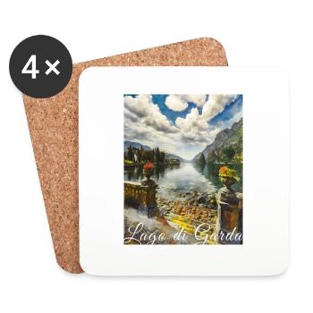 Lago di garda,Lake Garda,lake,landscape - Coasters (set of 4) - white - Front