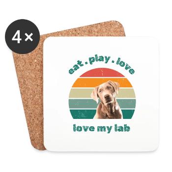 love my lab - Untersetzer (4er-Set) - Weiß - Vorne