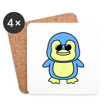 pinguin comic cool - Untersetzer (4er-Set) - Weiß - Vorne