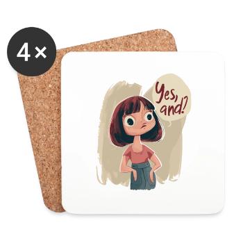 Oui et ? Et alors! - Dessous de verre (lot de 4) - blanc - Devant