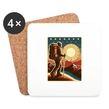Hiking in the mountains - Coasters (set of 4) - white - Front