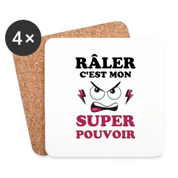 Râler c est mon super pouvoir 2 - Dessous de verre (lot de 4) - blanc - Devant
