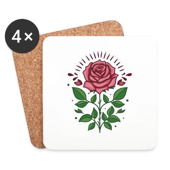 Rose Blossom - Coasters (set of 4) - white - Front