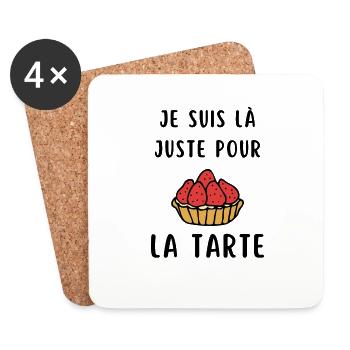Humour tarte - Dessous de verre (lot de 4) - blanc - Devant