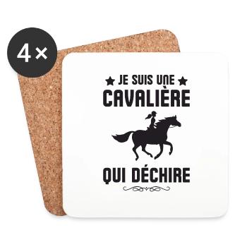 Je suis une cavalière qui déchire 2 - Dessous de verre (lot de 4) - blanc - Devant